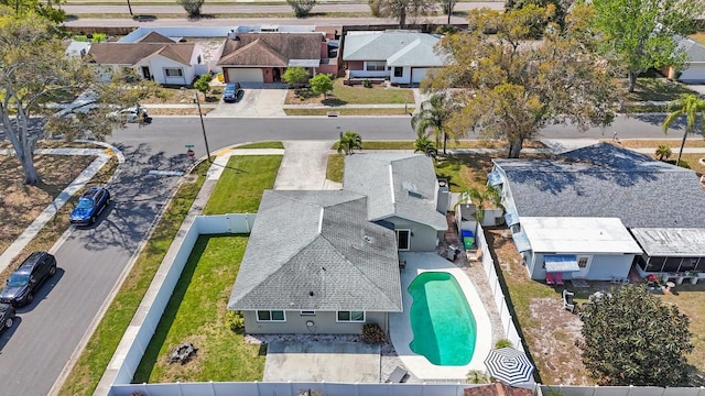 aerial view with a residential view