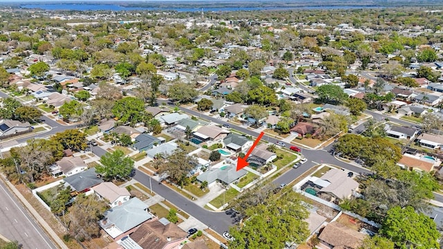 drone / aerial view with a residential view