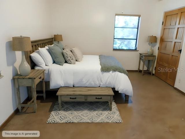 bedroom featuring baseboards