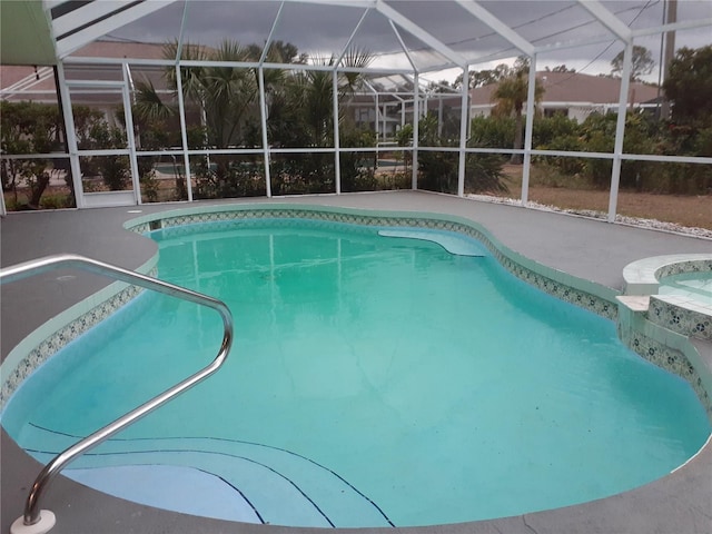 26 Clintwood Ave, Englewood, FL 34223 - view of pool with a lanai, a patio, and a pool with connected hot tub