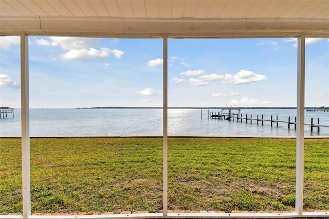 116 Shore Drive Pl, Oldsmar, FL 34677 - view of dock with a yard and a water view