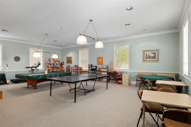 4575 NW 30th Pl, Ocala, FL 34482 - rec room with carpet flooring, visible vents, and recessed lighting
