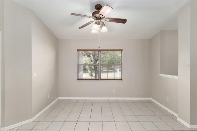 4575 NW 30th Pl, Ocala, FL 34482 - empty room with baseboards, ceiling fan, and light tile patterned flooring