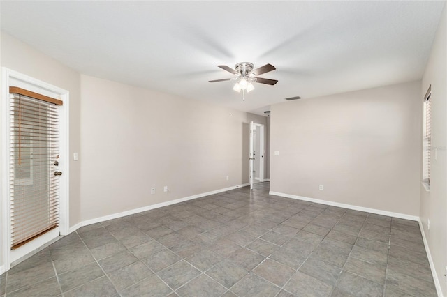 4575 NW 30th Pl, Ocala, FL 34482 - empty room featuring visible vents, baseboards, and ceiling fan