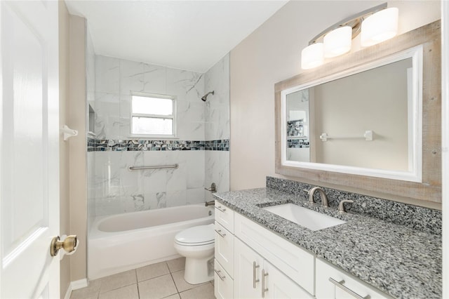 4575 NW 30th Pl, Ocala, FL 34482 - bathroom with tile patterned floors,  shower combination, toilet, and vanity