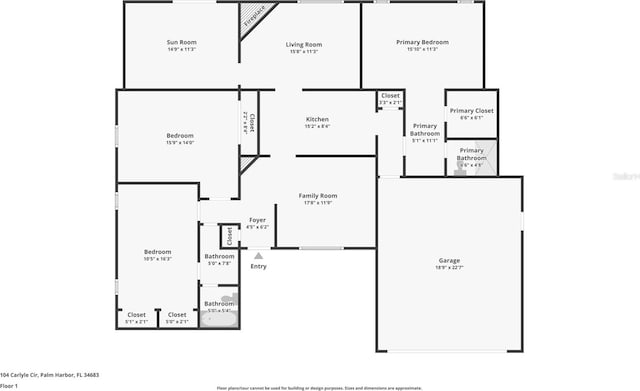 104 Carlyle Cir, Palm Harbor, FL 34683 - view of property floor plan