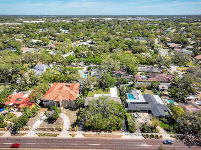 aerial view with a residential view