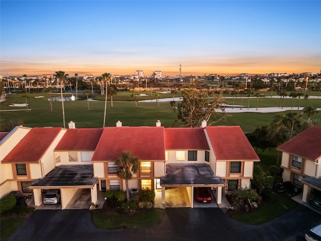6140 Sun Blvd Unit 7, Saint Petersburg, FL 33715 - aerial view at dusk of a water view and golf course view