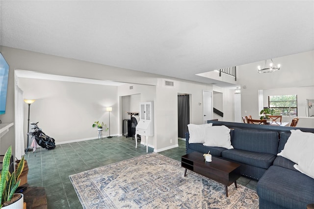 6140 Sun Blvd Unit 7, Saint Petersburg, FL 33715 - living room featuring a chandelier