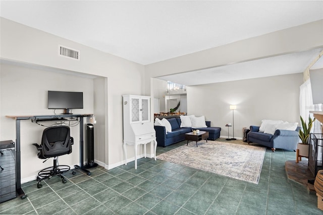 6140 Sun Blvd Unit 7, Saint Petersburg, FL 33715 - living room featuring an office area and baseboards