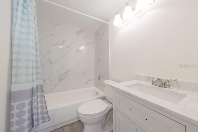 7322 Mako Dr, Hudson, FL 34667 - bathroom with toilet, shower / tub combo with curtain, and vanity