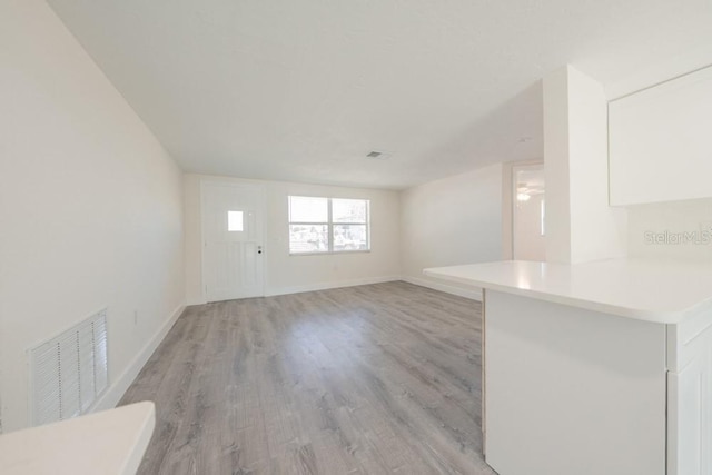 7322 Mako Dr, Hudson, FL 34667 - unfurnished living room with baseboards, visible vents, and light wood-style floors