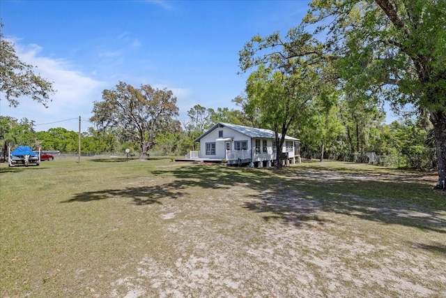 view of yard with a deck