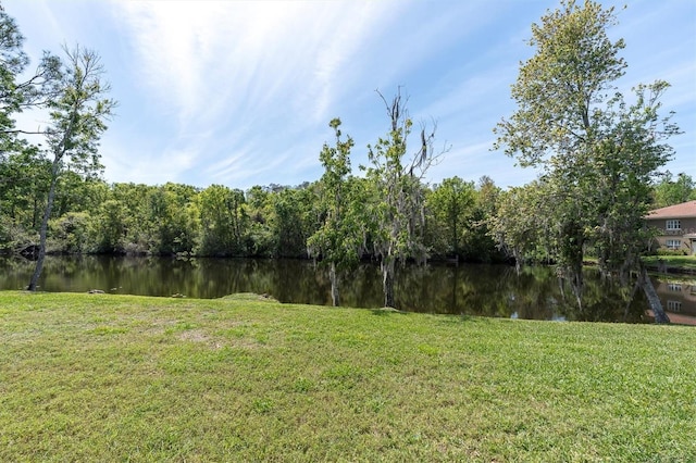 view of yard featuring a water view
