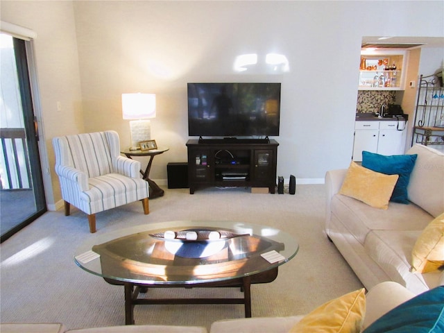 700 Starkey Rd Unit 821, Largo, FL 33771 - carpeted living area with a sink and baseboards