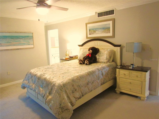 700 Starkey Rd Unit 821, Largo, FL 33771 - bedroom featuring crown molding, baseboards, visible vents, and light carpet