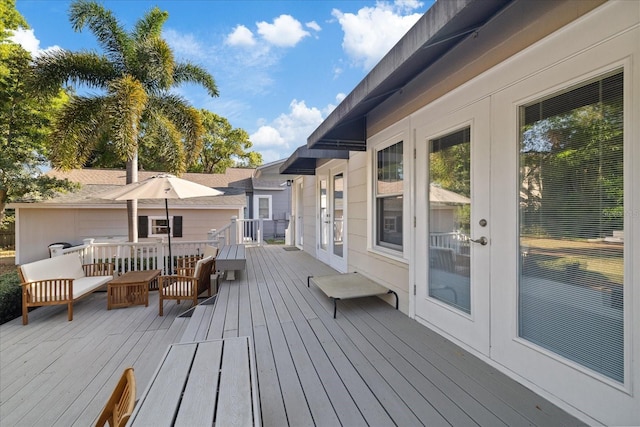 deck featuring french doors