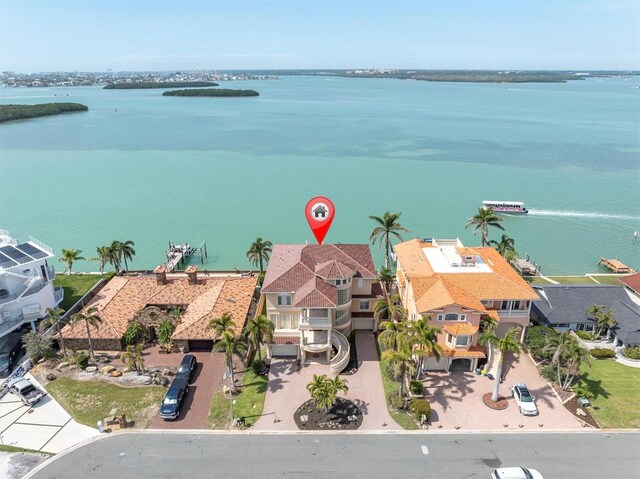 700 126th Ave, Treasure Island, FL 33706 - birds eye view of property featuring a residential view and a water view