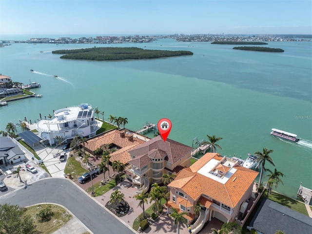 700 126th Ave, Treasure Island, FL 33706 - drone / aerial view with a water view