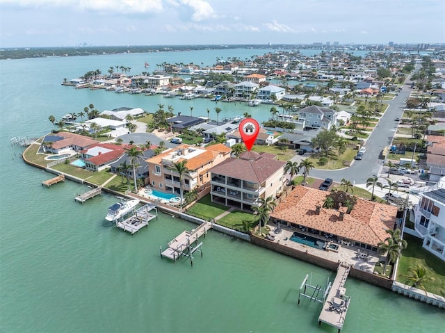 700 126th Ave, Treasure Island, FL 33706 - birds eye view of property featuring a water view