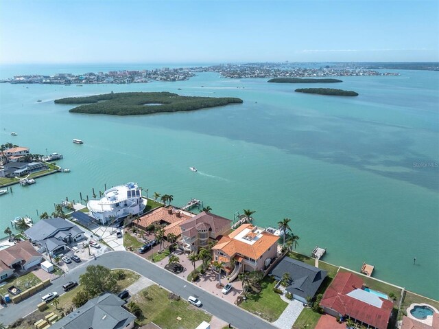 700 126th Ave, Treasure Island, FL 33706 - drone / aerial view with a residential view and a water view