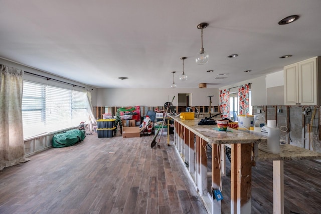 1591 N Dakota Ave NE, Saint Petersburg, FL 33703 - kitchen with pendant lighting and wood finished floors
