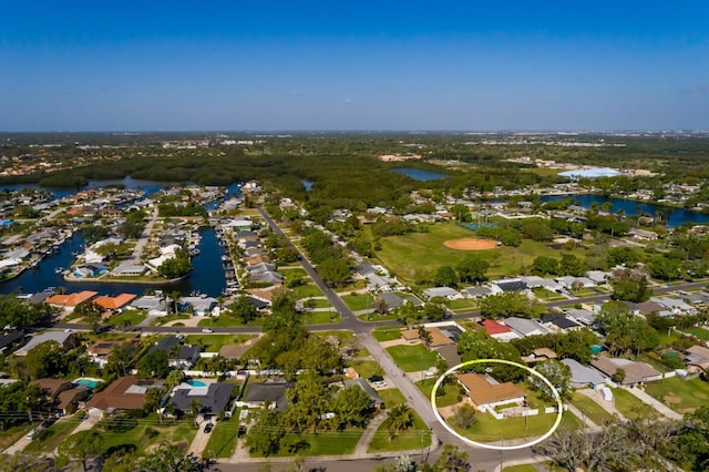 1591 N Dakota Ave NE, Saint Petersburg, FL 33703 - birds eye view of property with a water view and a residential view