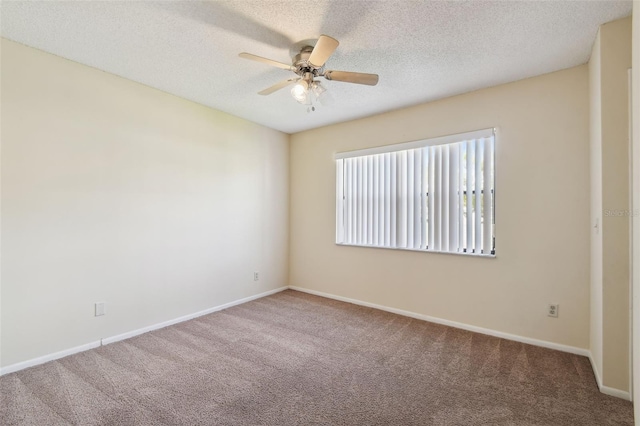 440 Woods Landing Trl, Oldsmar, FL 34677 - unfurnished room with a ceiling fan, carpet, baseboards, and a textured ceiling