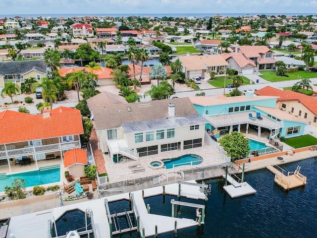 3545 Seaway Dr, New Port Richey, FL 34652 - bird's eye view with a residential view and a water view