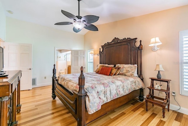 3545 Seaway Dr, New Port Richey, FL 34652 - bedroom featuring multiple windows, light wood-style floors, visible vents, and baseboards