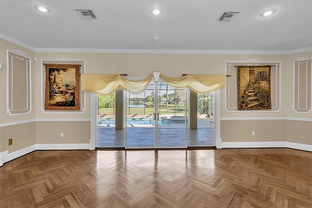 4404 Lake In The Woods Dr, Spring Hill, FL 34607 - unfurnished room with baseboards, healthy amount of natural light, ornamental molding, and recessed lighting