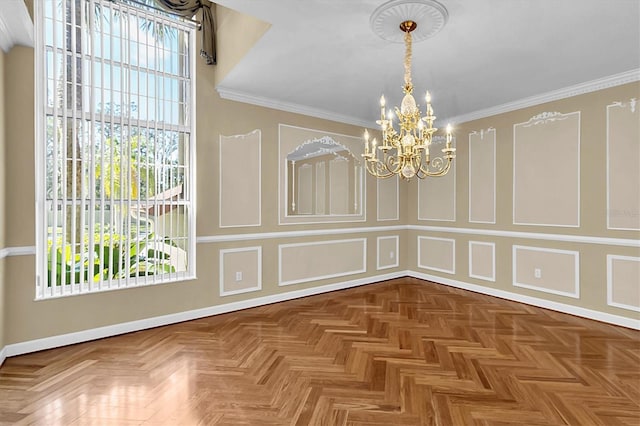 4404 Lake In The Woods Dr, Spring Hill, FL 34607 - unfurnished room with a chandelier and baseboards