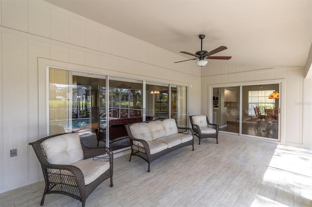 7472 Clearmeadow Dr, Spring Hill, FL 34606 - view of patio / terrace featuring ceiling fan