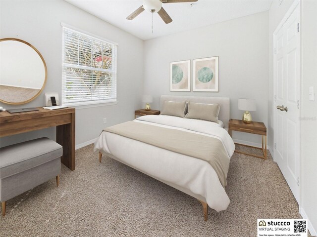 1810 E Palm Ave Unit 6104, Tampa, FL 33605 - bedroom with carpet, baseboards, and a ceiling fan
