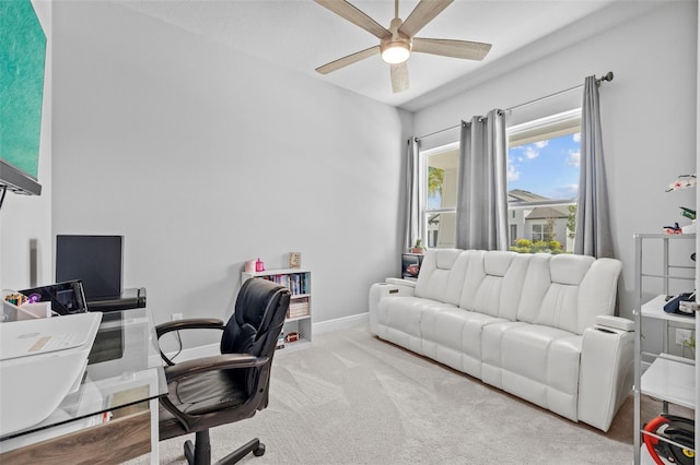 3966 Tour Trce, Land O Lakes, FL 34638 - carpeted office featuring ceiling fan and baseboards