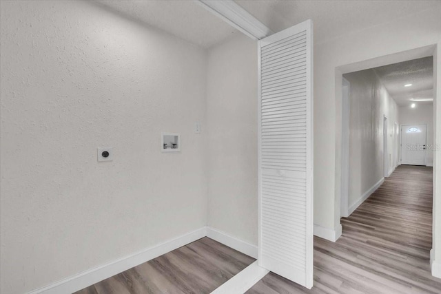 3101 N 15th St, Tampa, FL 33605 - clothes washing area with baseboards, laundry area, hookup for a washing machine, wood finished floors, and electric dryer hookup