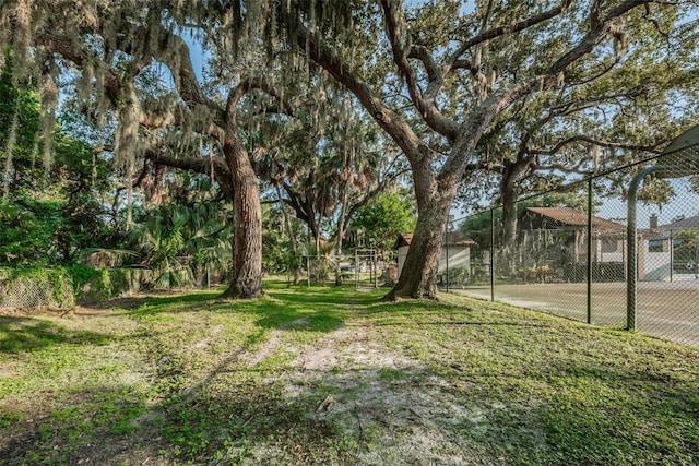 view of yard with fence