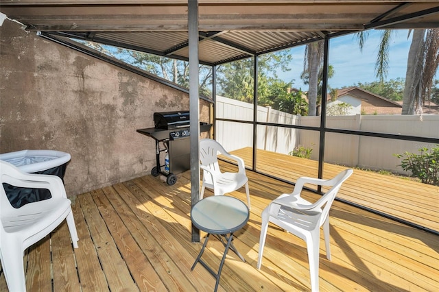 exterior space with fence and grilling area