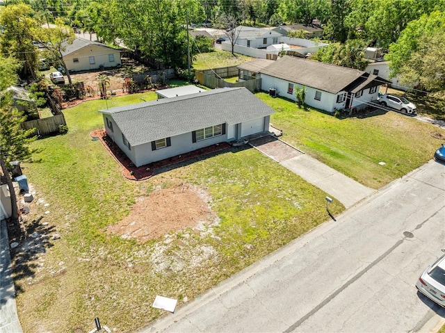 aerial view with a residential view