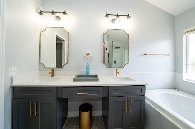 2206 Green Oaks Ln, Tampa, FL 33612 - full bathroom featuring a bath, a sink, and a healthy amount of sunlight