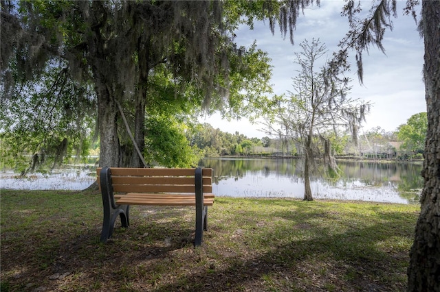 2206 Green Oaks Ln, Tampa, FL 33612 - exterior space featuring a lawn and a water view