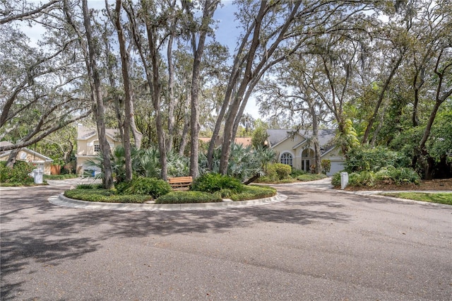2206 Green Oaks Ln, Tampa, FL 33612 - view of property hidden behind natural elements featuring curved driveway and a garage