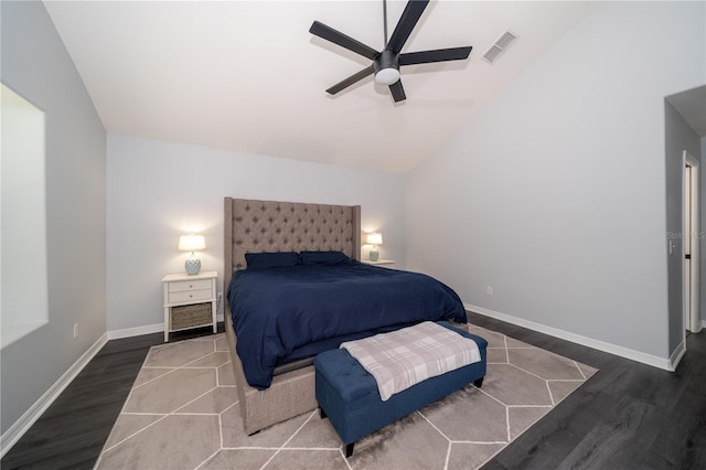 2206 Green Oaks Ln, Tampa, FL 33612 - bedroom featuring baseboards, visible vents, wood finished floors, and vaulted ceiling