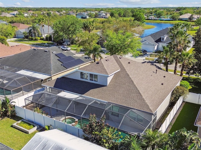 12304 Silton Peace Dr, Riverview, FL 33579 - birds eye view of property with a residential view and a water view