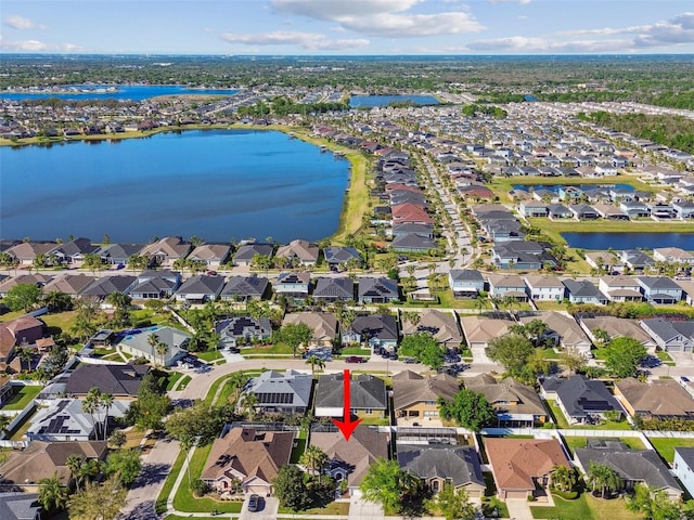 12304 Silton Peace Dr, Riverview, FL 33579 - bird's eye view with a residential view and a water view