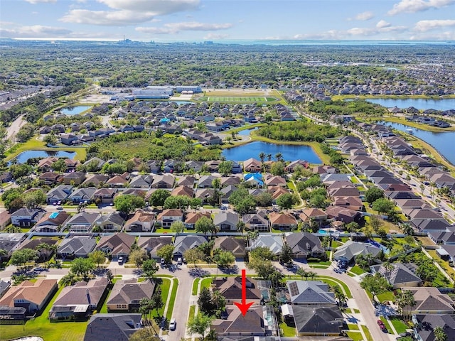 12304 Silton Peace Dr, Riverview, FL 33579 - aerial view with a residential view and a water view