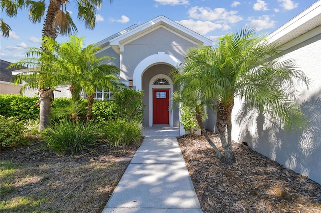 12304 Silton Peace Dr, Riverview, FL 33579 - property entrance with stucco siding