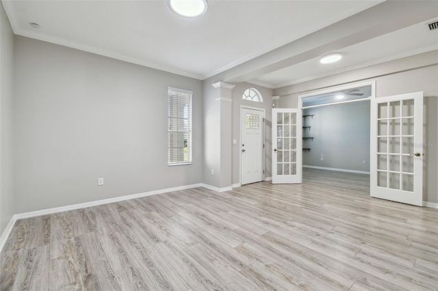 12304 Silton Peace Dr, Riverview, FL 33579 - unfurnished room featuring french doors, baseboards, and wood finished floors