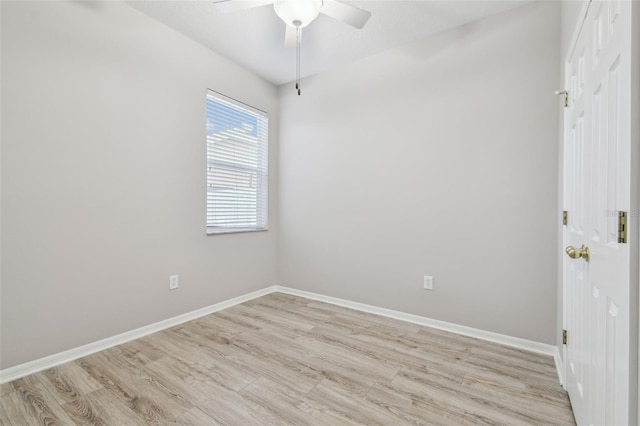 12304 Silton Peace Dr, Riverview, FL 33579 - spare room featuring baseboards, light wood-style floors, and a ceiling fan