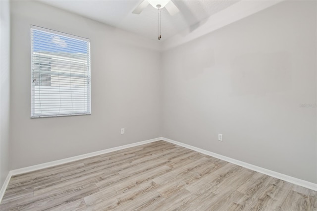 12304 Silton Peace Dr, Riverview, FL 33579 - empty room with ceiling fan, baseboards, and light wood-style floors